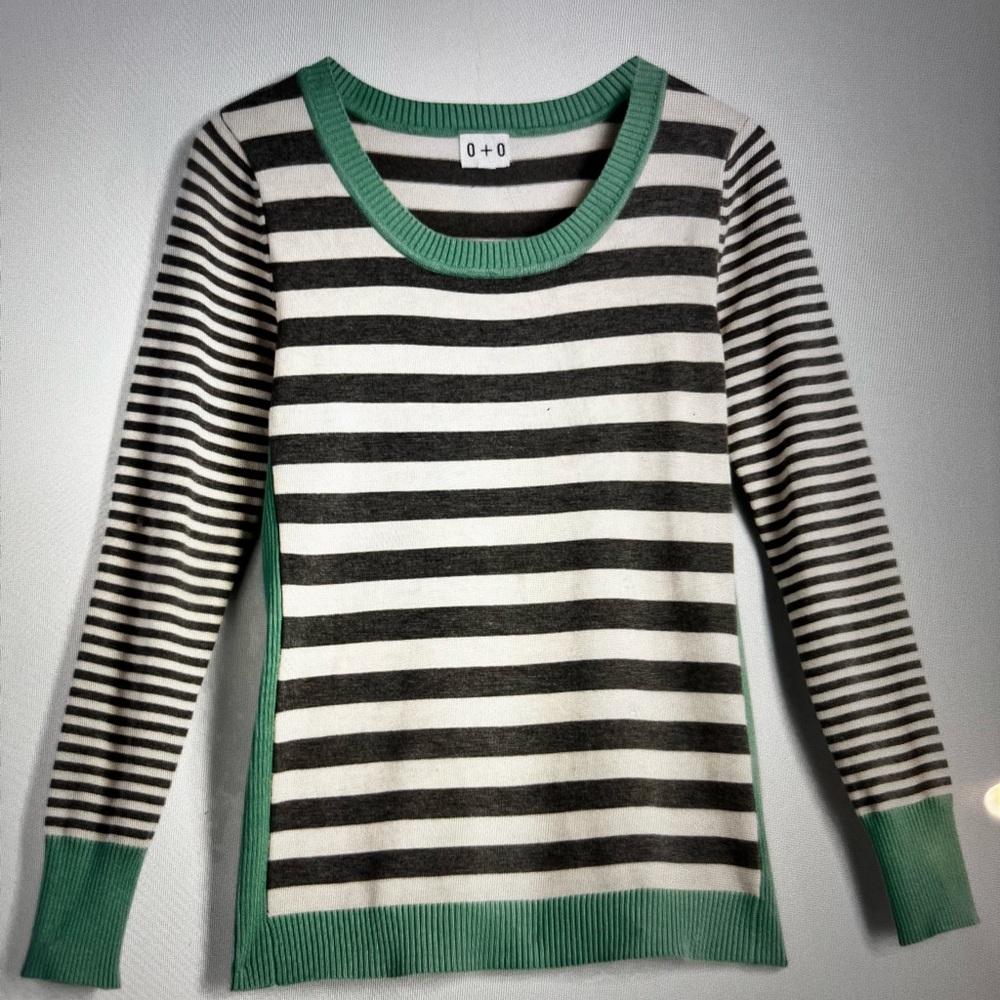 Olive & Oak Green and Black Striped Sweater